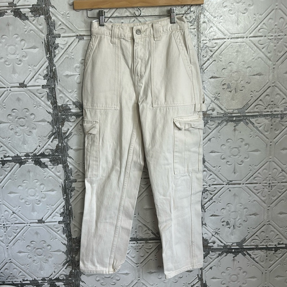 Pacsun white high rise utility cargo jeans